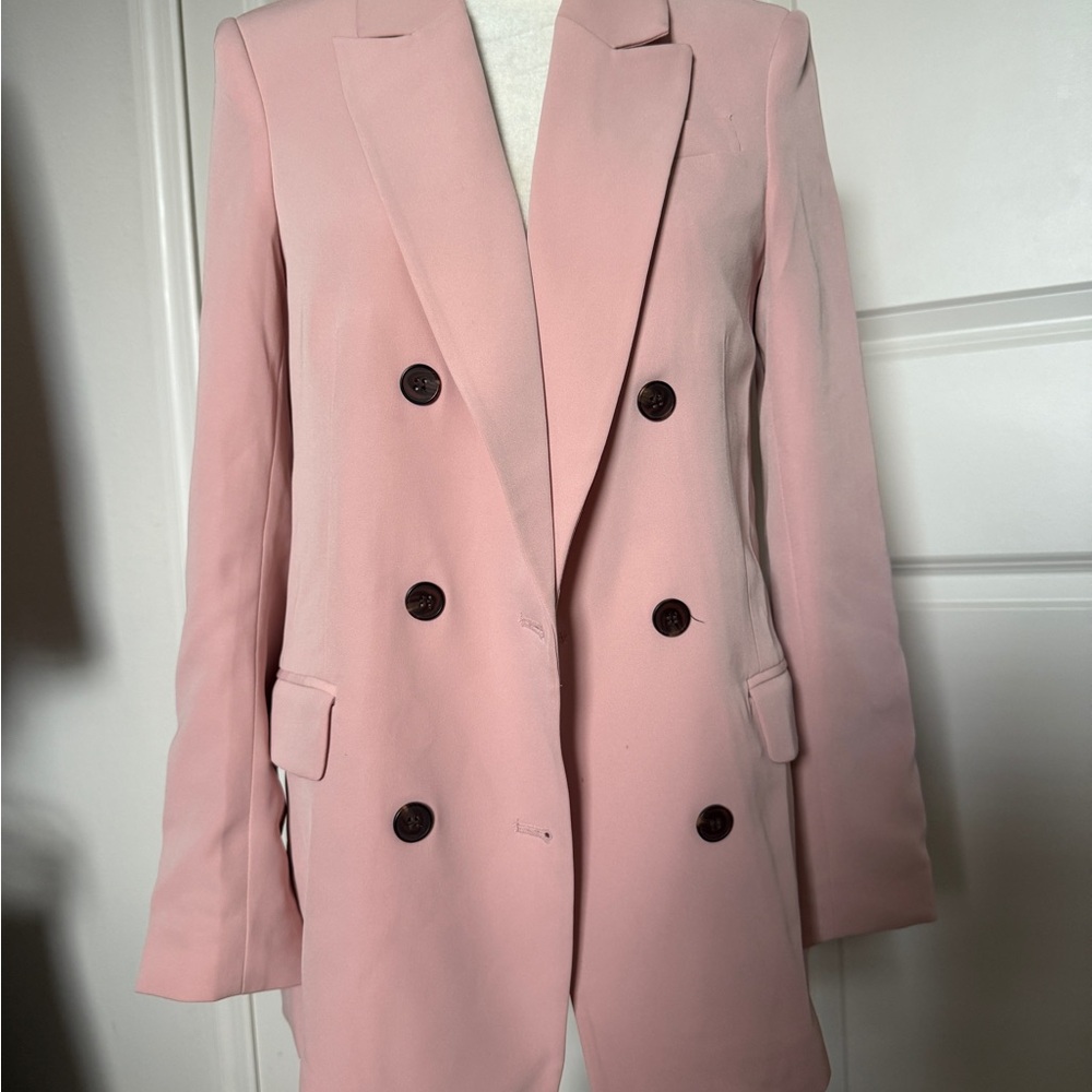 H&M Light Pink Double-Breasted Blazer